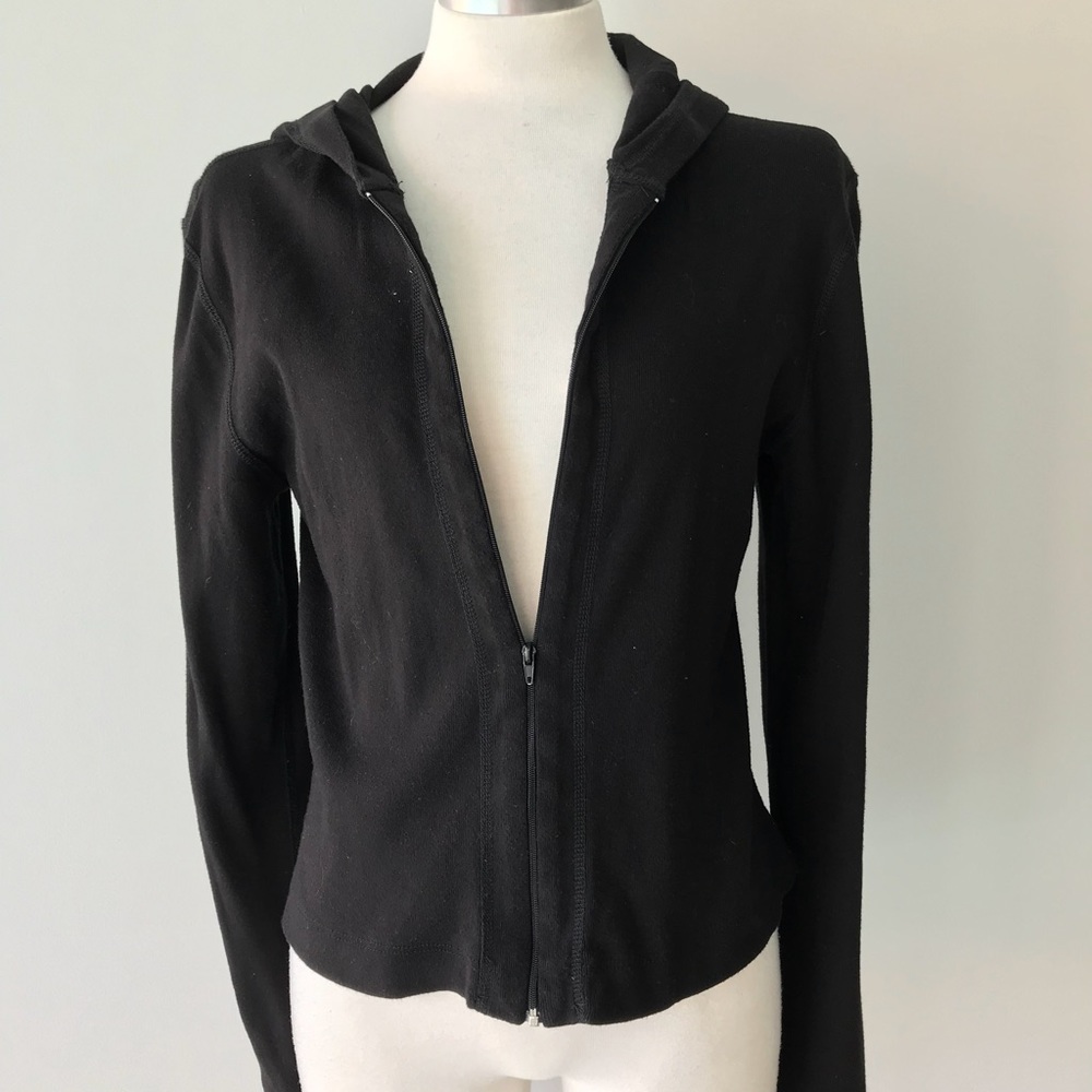 3 Dots Black Zip Up Hoodie Y2K Size Medium / Large